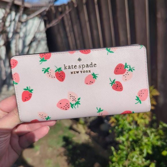kate spade Handbags - Kate Spade New York Staci Wild Strawberry Large Slim Bifold Wallet in Pink